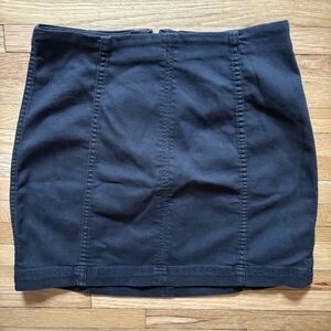 Free People Y2K Modern Femme Washed Black Denim Mini Skirt 10 Grunge‎ Punk Boho